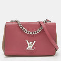 LOUIS VUITTON Beige/Pink Leather Lockme II BB Bag