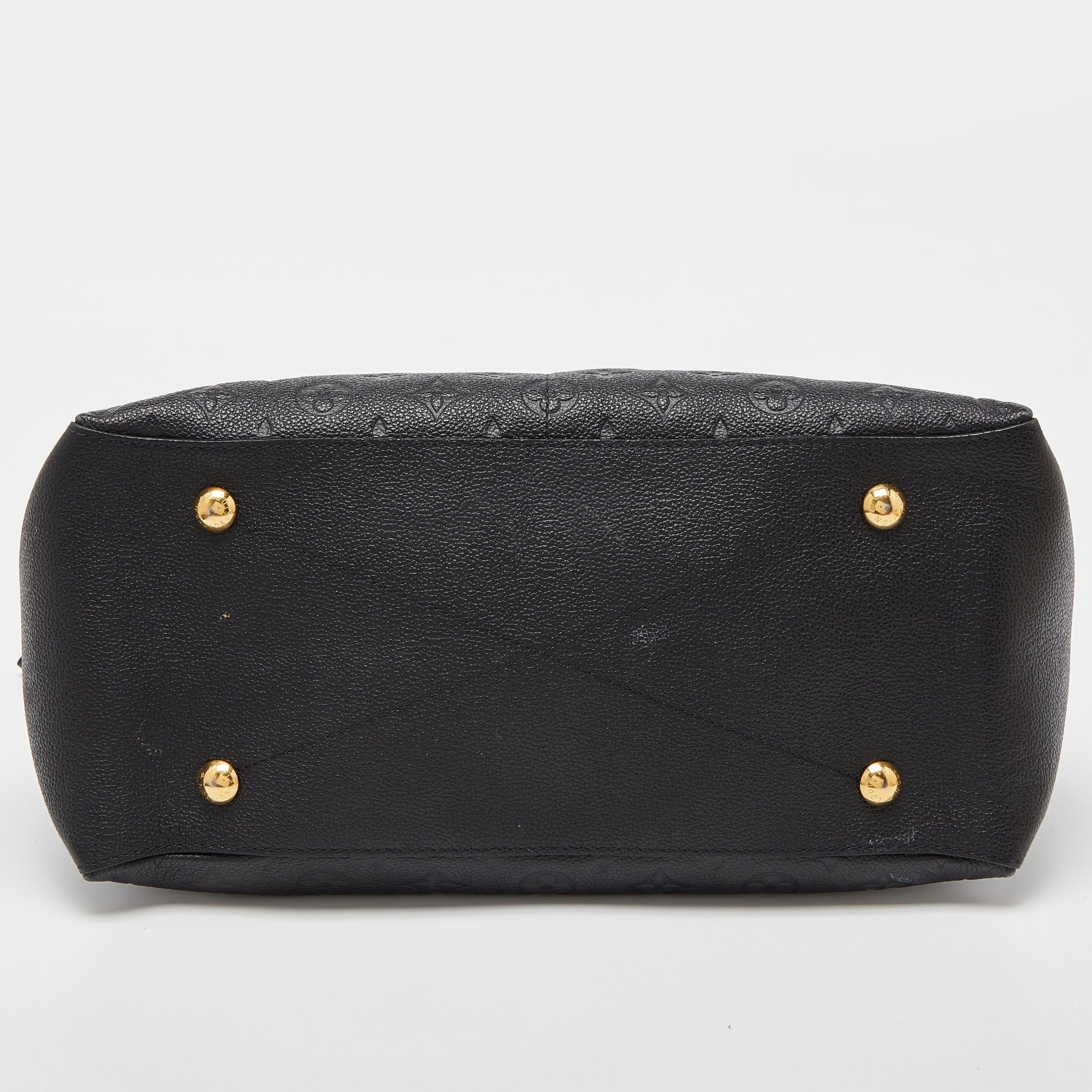 LOUIS VUITTON Black Monogram Empreinte Leather Maida Bag