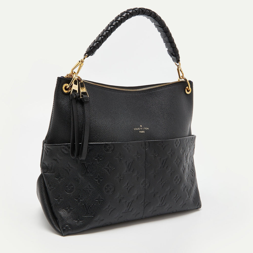 LOUIS VUITTON Black Monogram Empreinte Leather Maida Bag