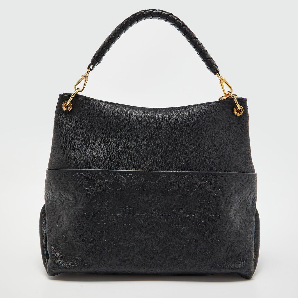 LOUIS VUITTON Black Monogram Empreinte Leather Maida Bag