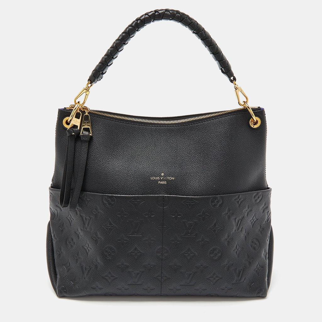 LOUIS VUITTON Black Monogram Empreinte Leather Maida Bag