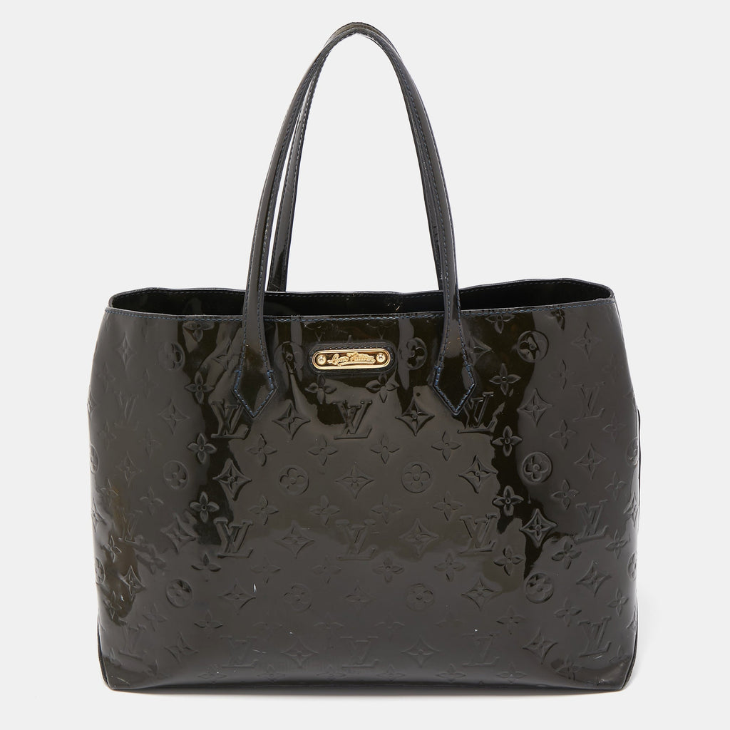 LOUIS VUITTON Vert Bronze Monogram Vernis Wilshire MM Bag