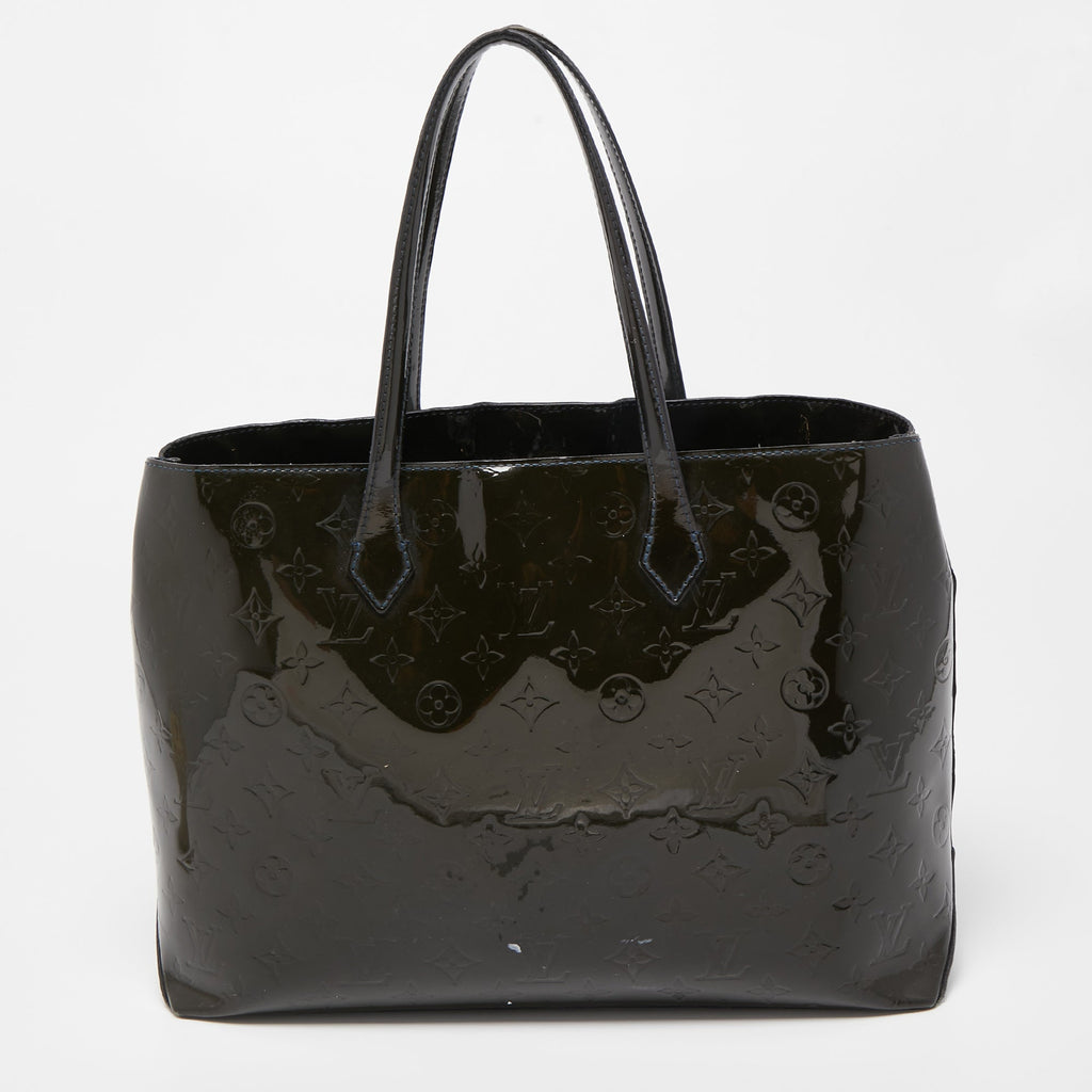 LOUIS VUITTON Vert Bronze Monogram Vernis Wilshire MM Bag