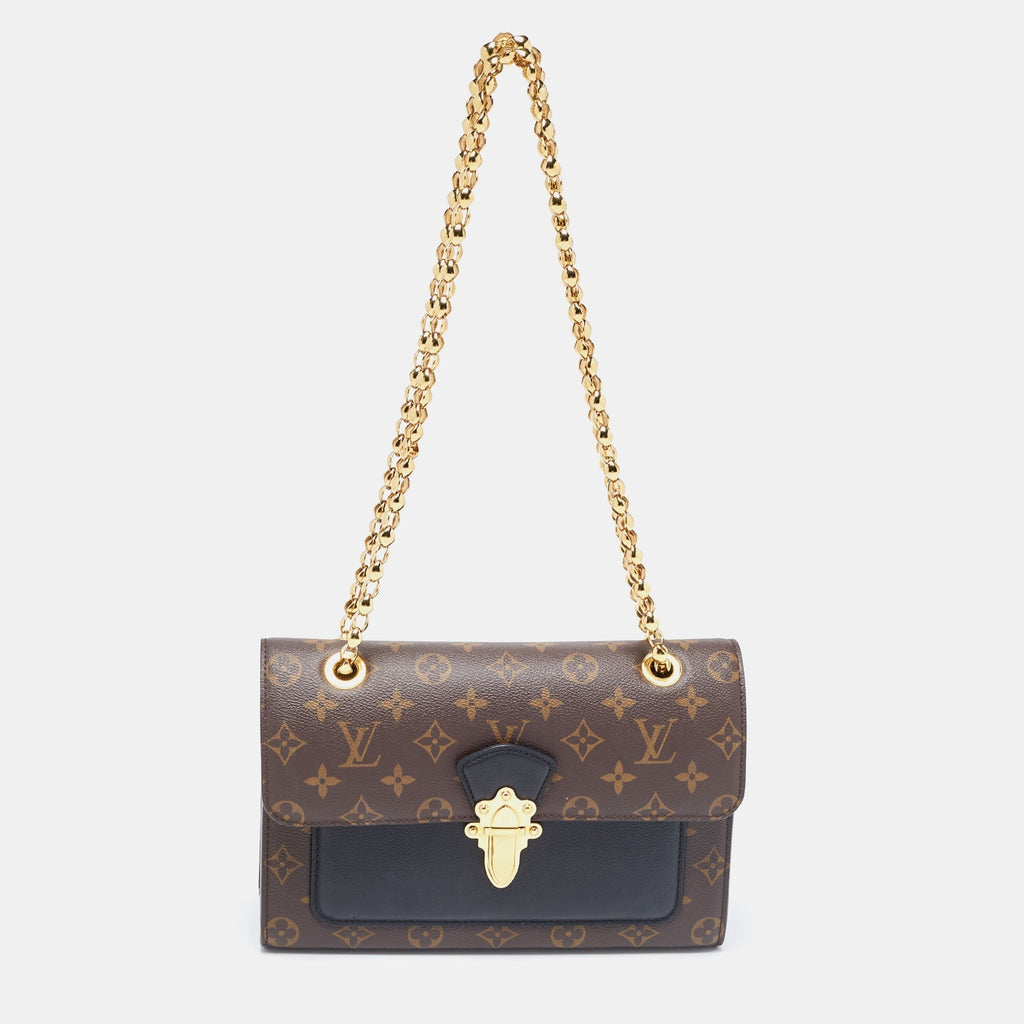 LOUIS VUITTON Black Monogram Canvas Victoire Bag
