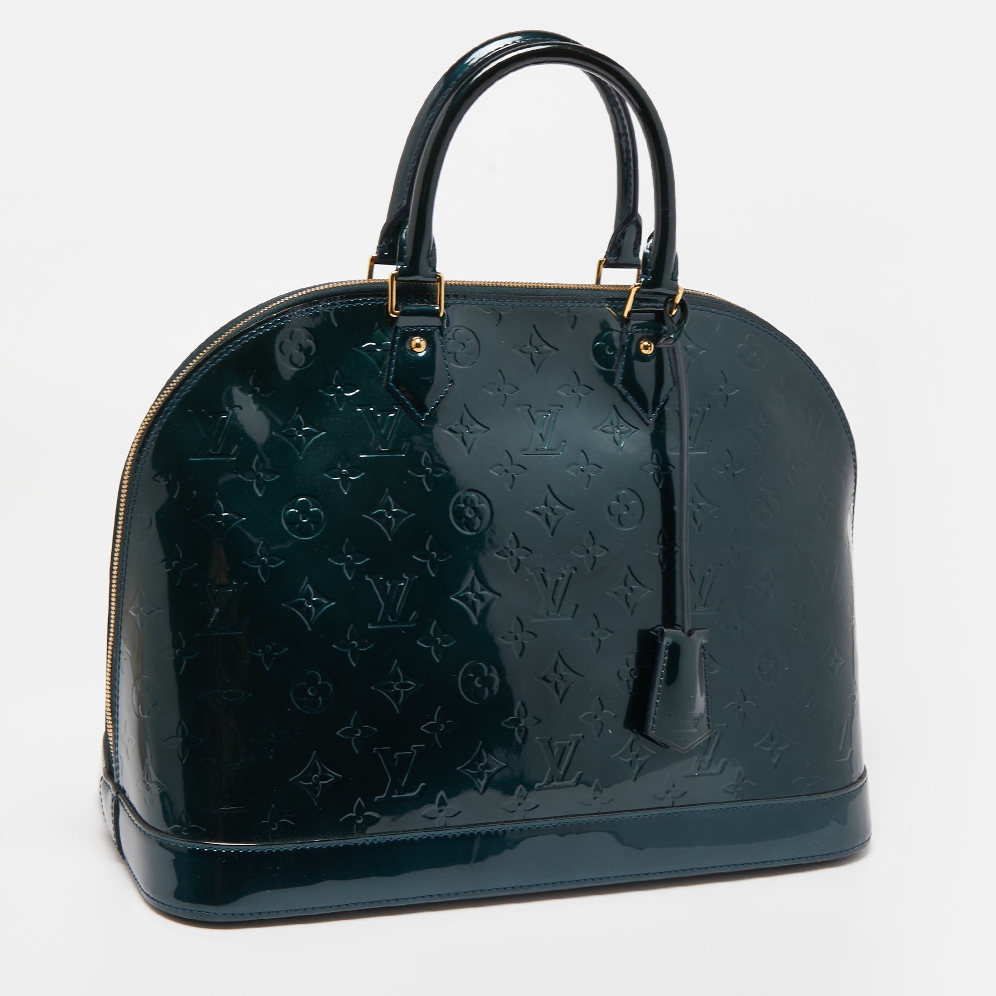 LOUIS VUITTON Green Monogram Vernis Alma GM Bag