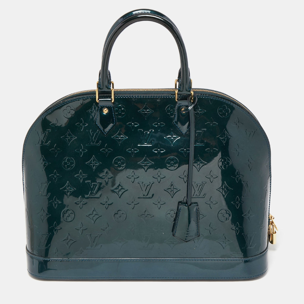 LOUIS VUITTON Green Monogram Vernis Alma GM Bag