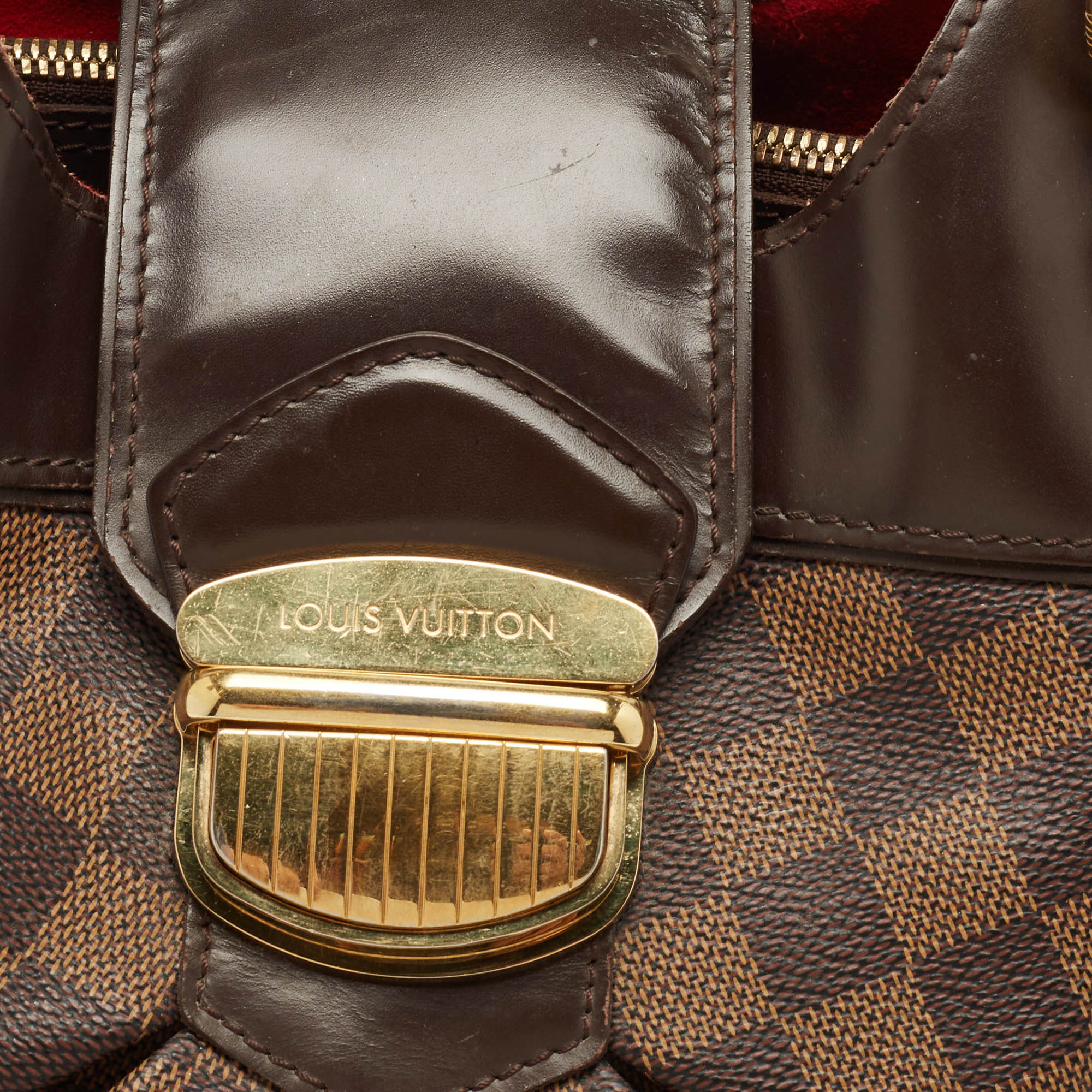 LOUIS VUITTON Damier Ebene Canvas Sistina GM Bag