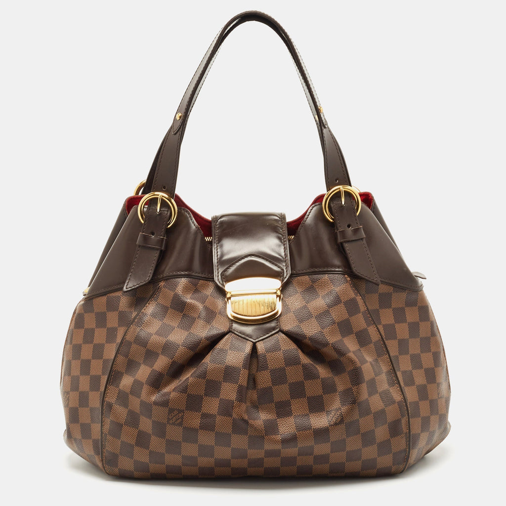 LOUIS VUITTON Damier Ebene Canvas Sistina GM Bag