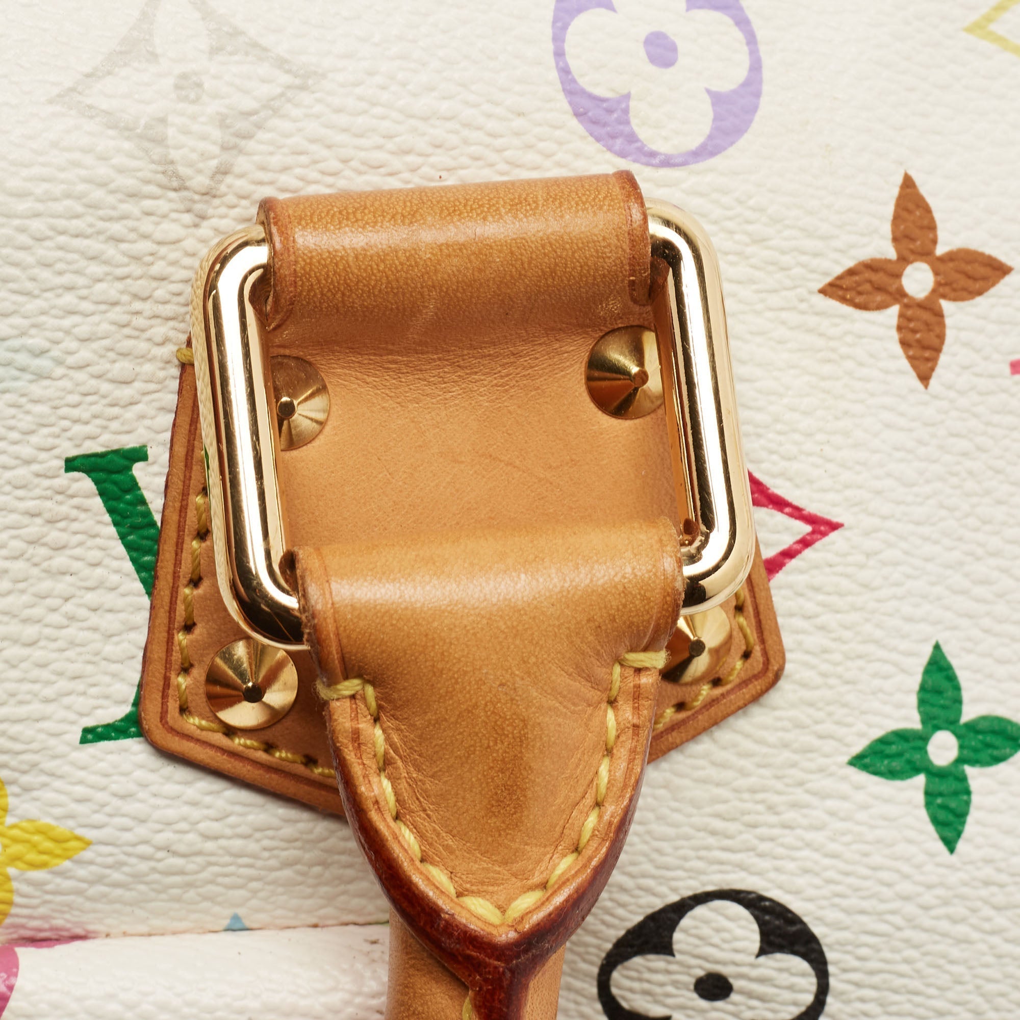 LOUIS VUITTON White/Multicolor Monogram Canvas Speedy 30 Bag