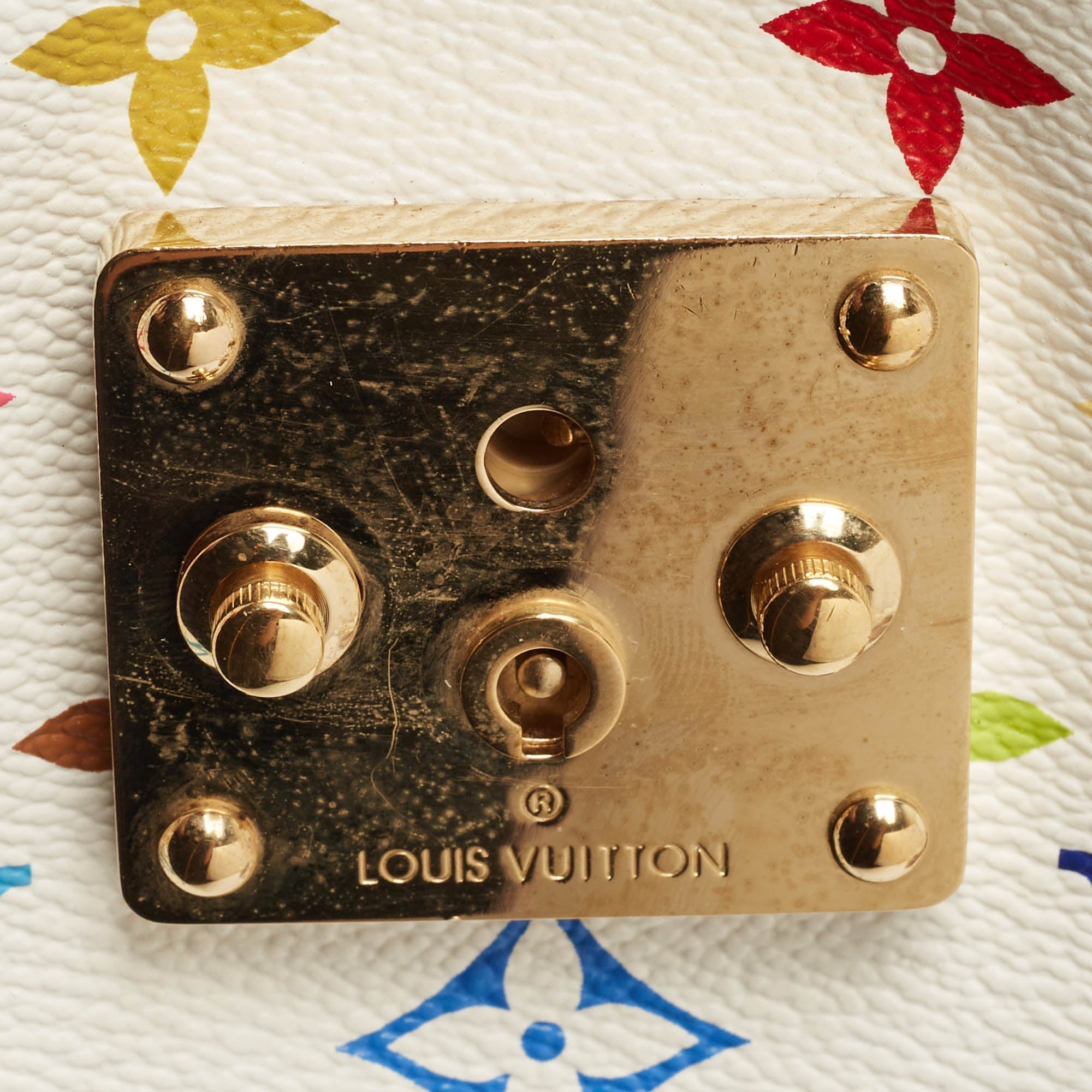 LOUIS VUITTON White/Multicolor Monogram Canvas Speedy 30 Bag