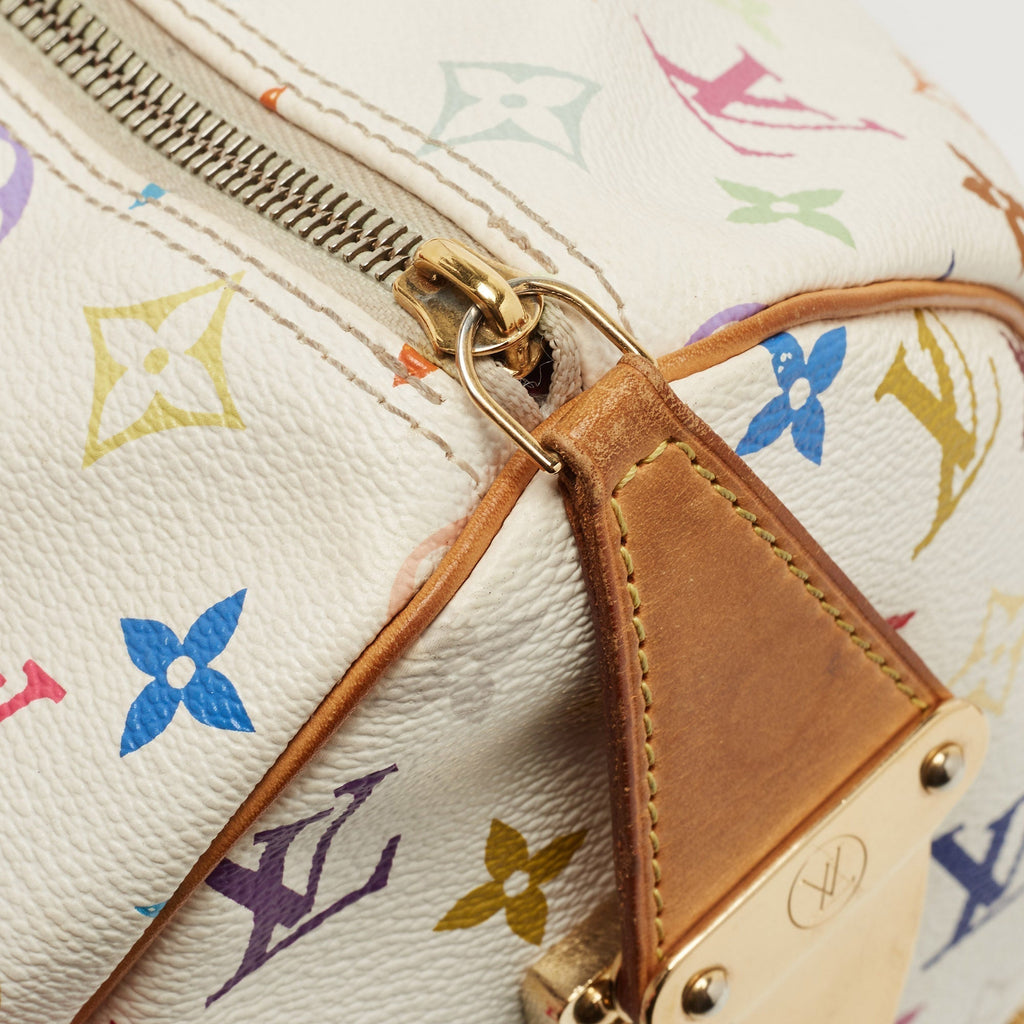 LOUIS VUITTON White/Multicolor Monogram Canvas Speedy 30 Bag