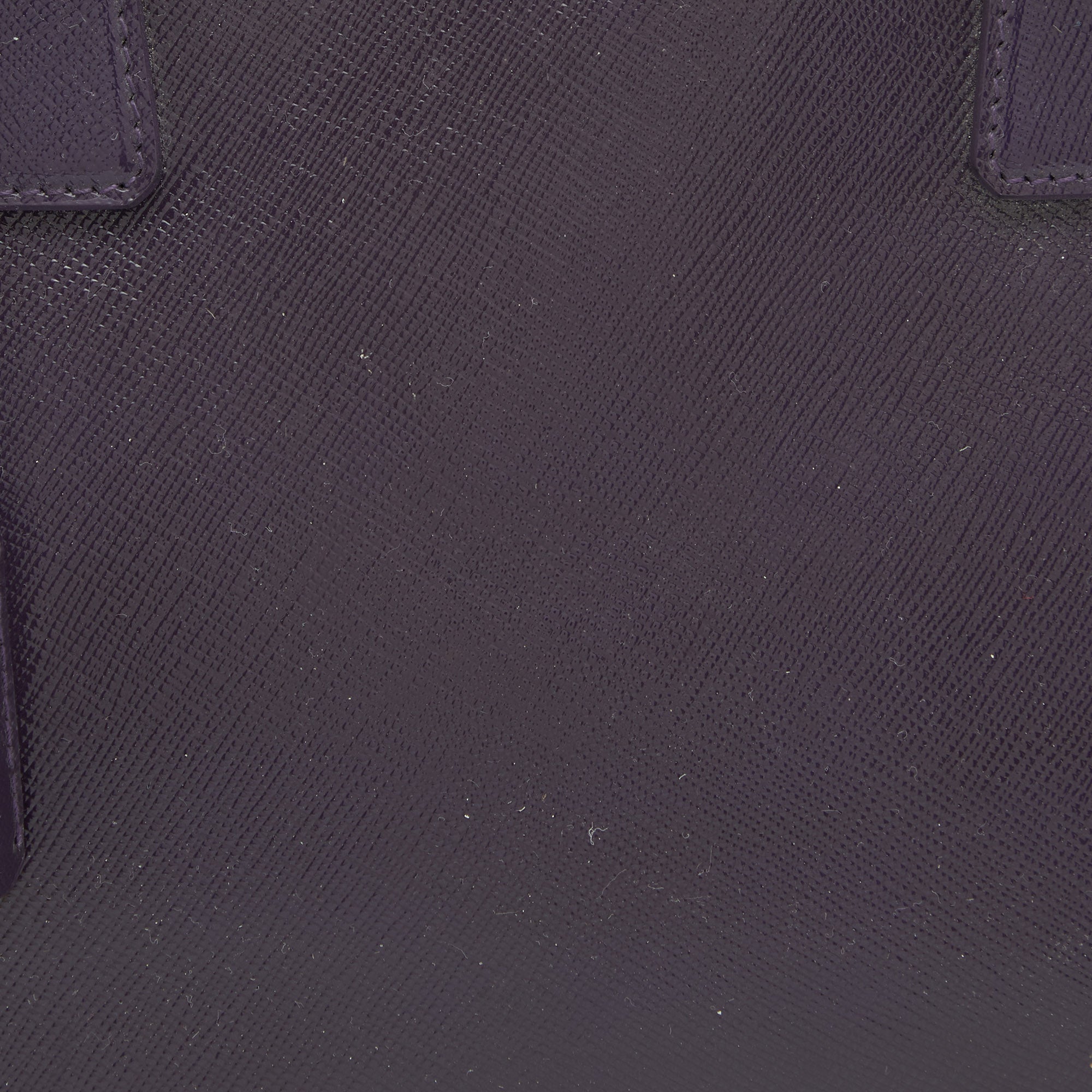 PRADA Purple Saffiano Lux Patent Leather Promenade Satchel