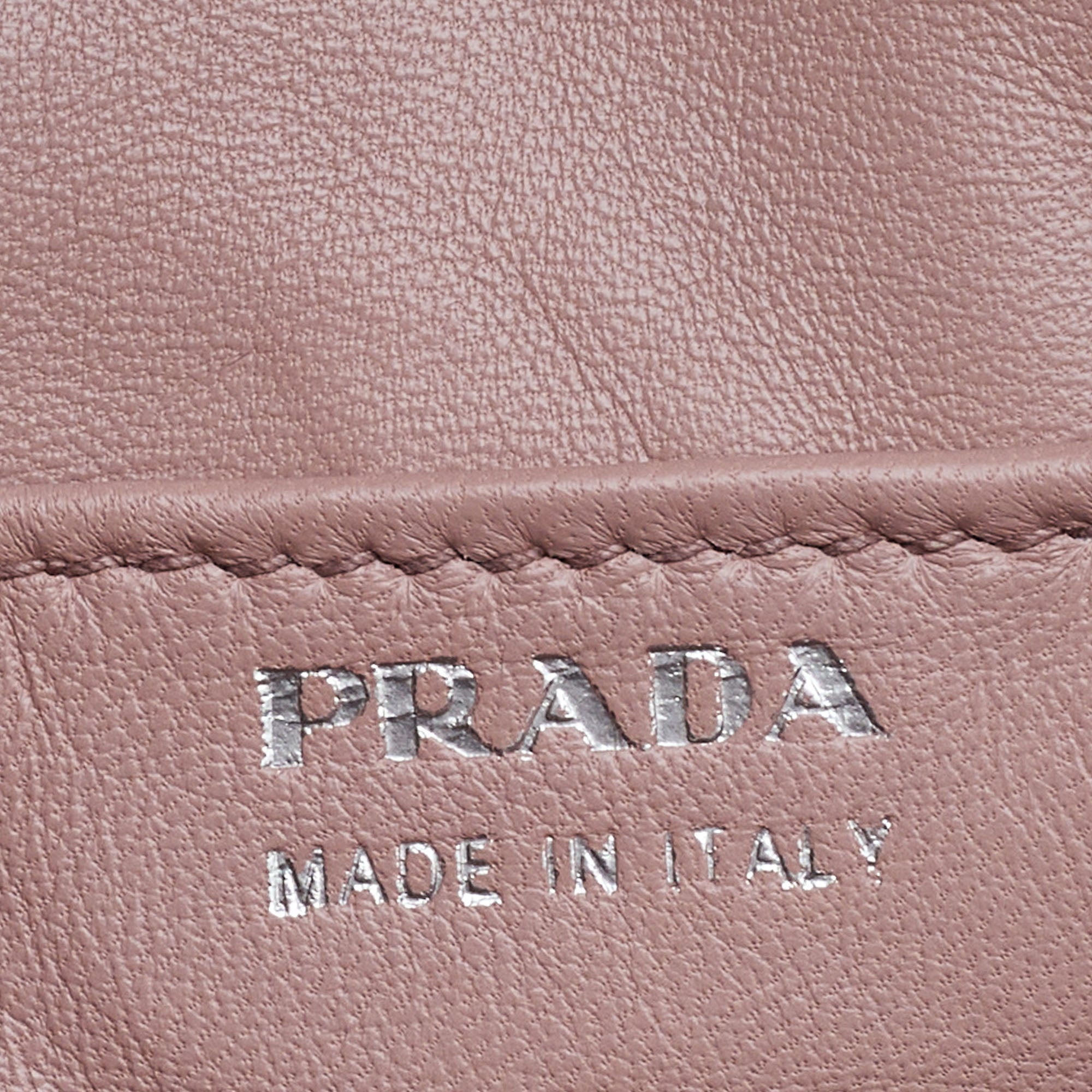 PRADA Black Leather Top Zip Boston Bag