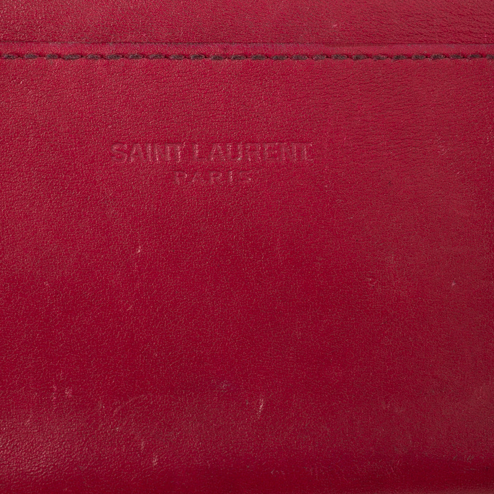 Saint Laurent Fuchsia Leather Card Holder