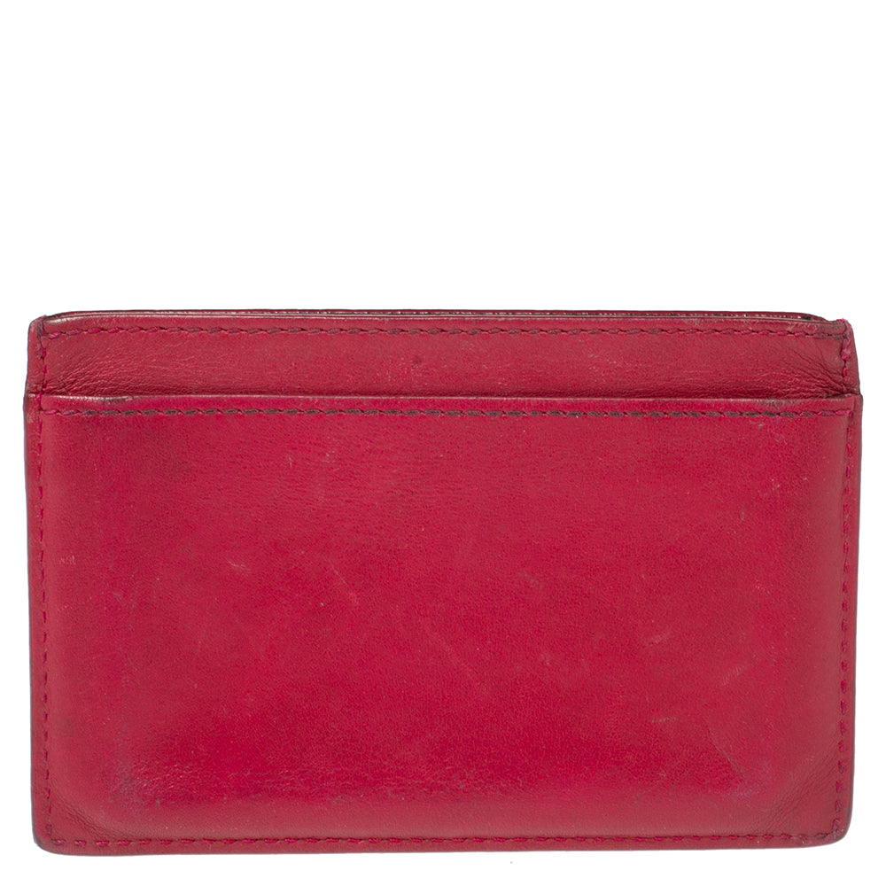 Saint Laurent Fuchsia Leather Card Holder