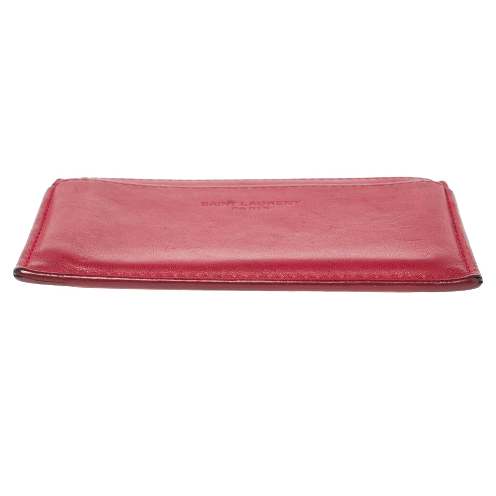 Saint Laurent Fuchsia Leather Card Holder