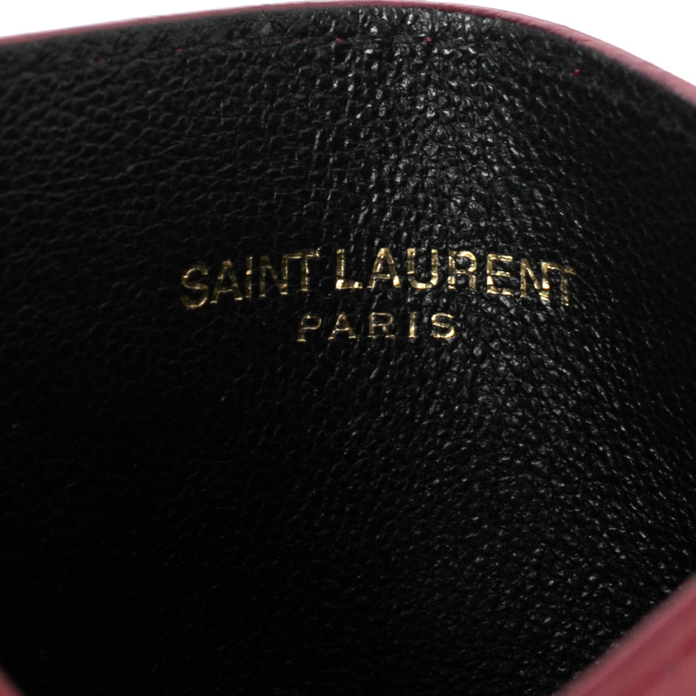 Saint Laurent Fuchsia Leather Card Holder
