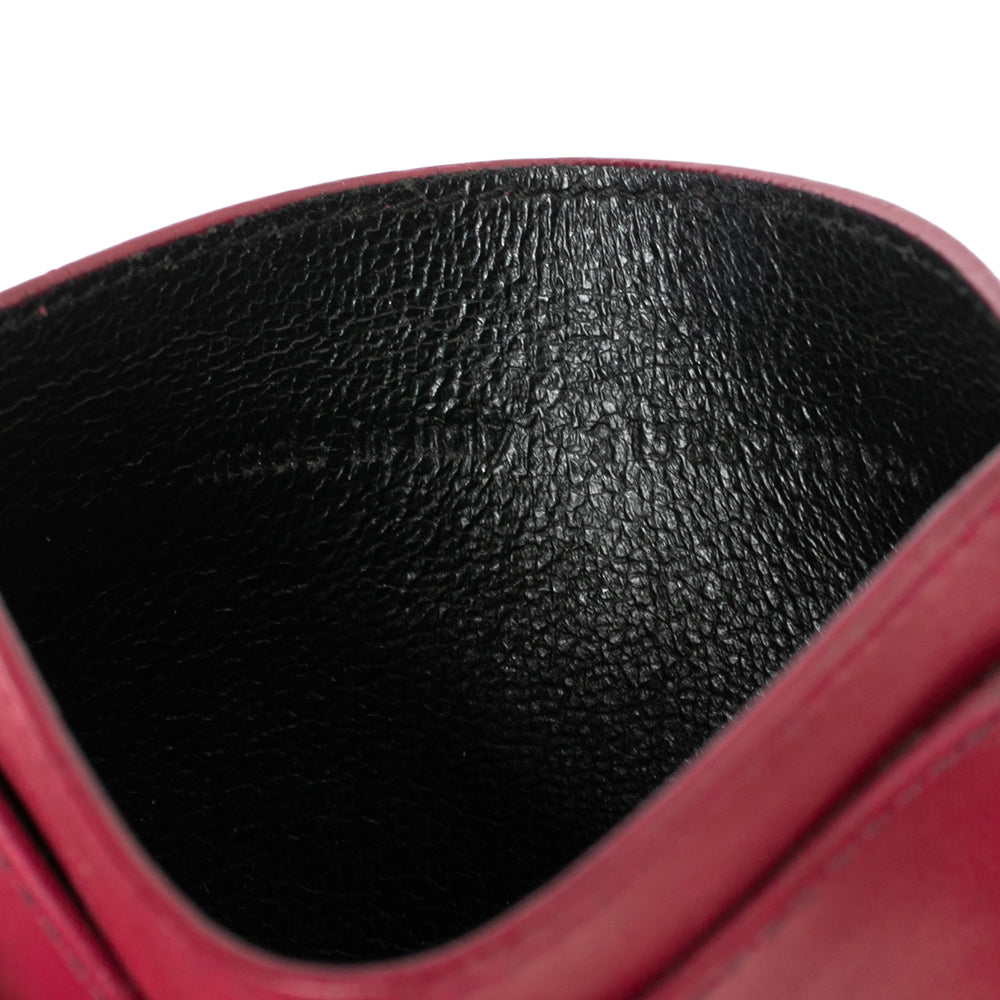 Saint Laurent Fuchsia Leather Card Holder