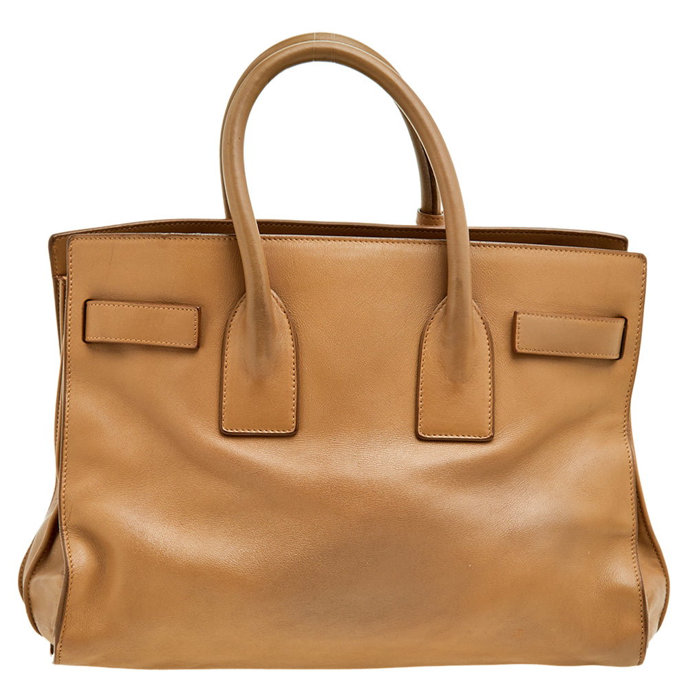 Saint Laurent Beige Leather Large Sac De Jour Tote