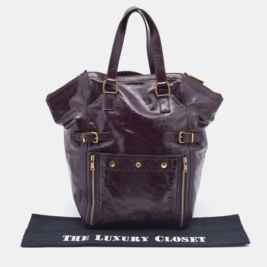 Saint Laurent Purple Leather Downtown Tote