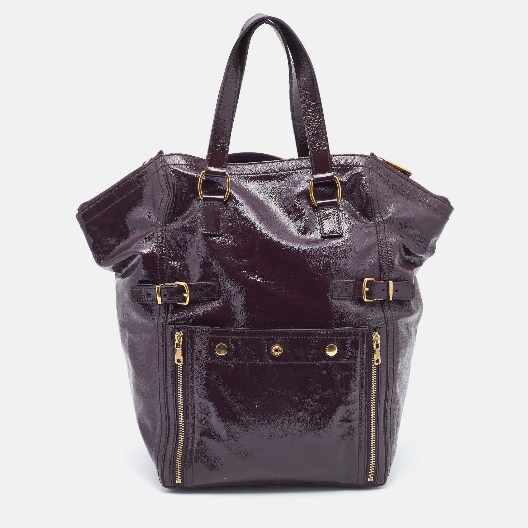 Saint Laurent Purple Leather Downtown Tote