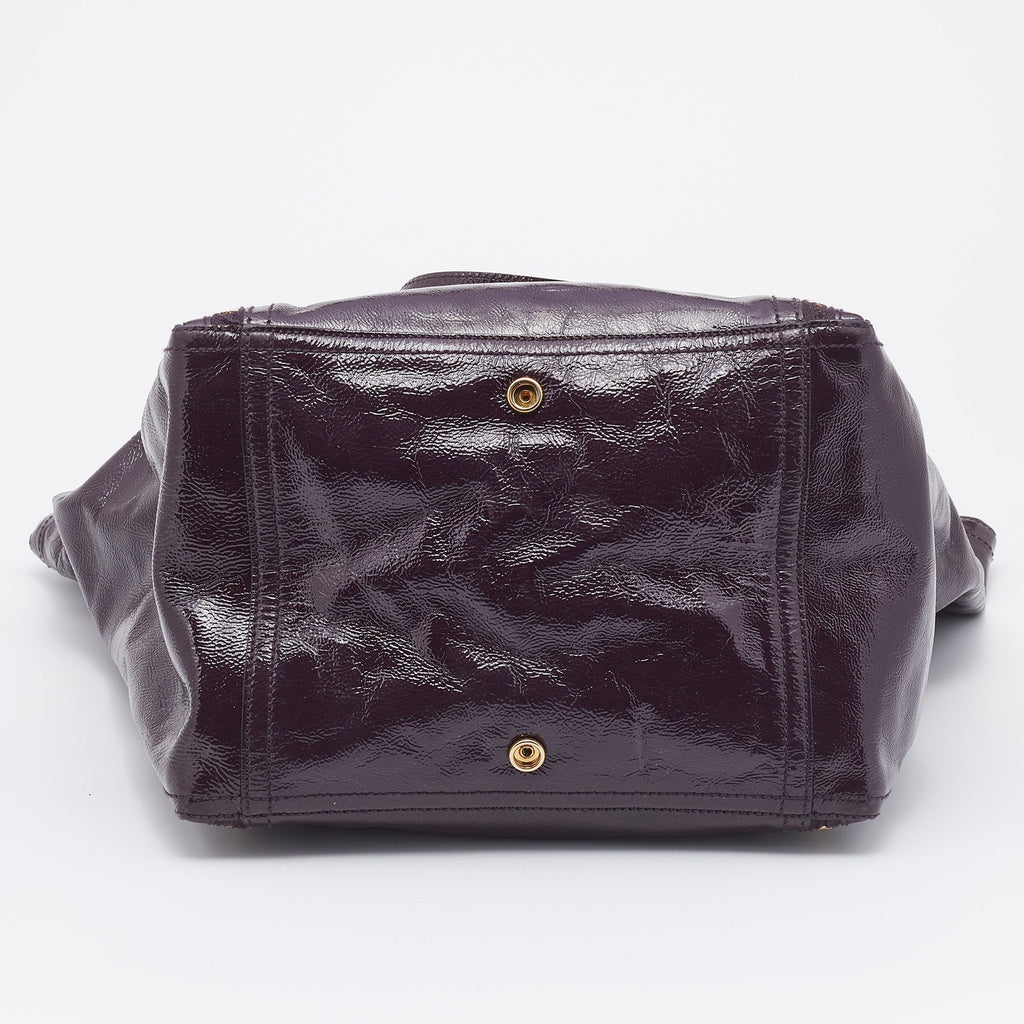 Saint Laurent Purple Leather Downtown Tote