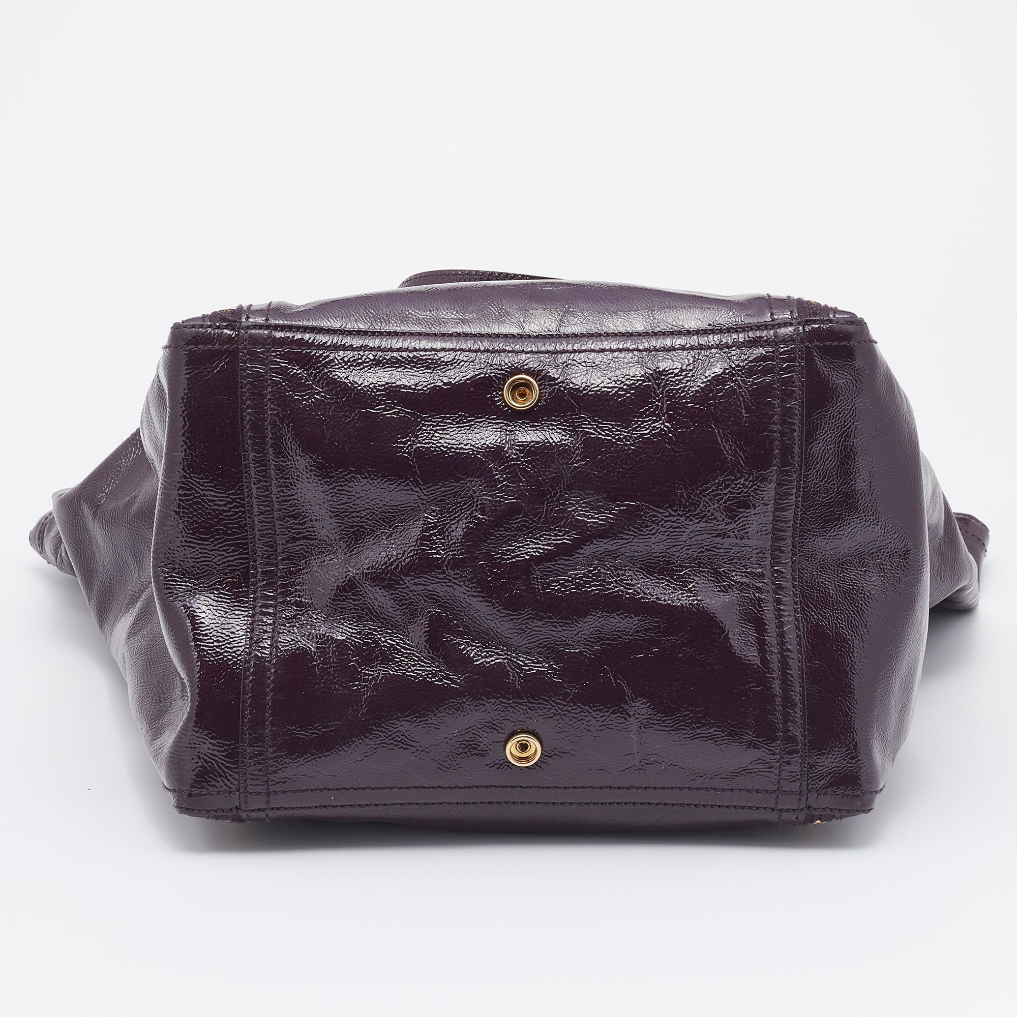 Saint Laurent Purple Leather Downtown Tote