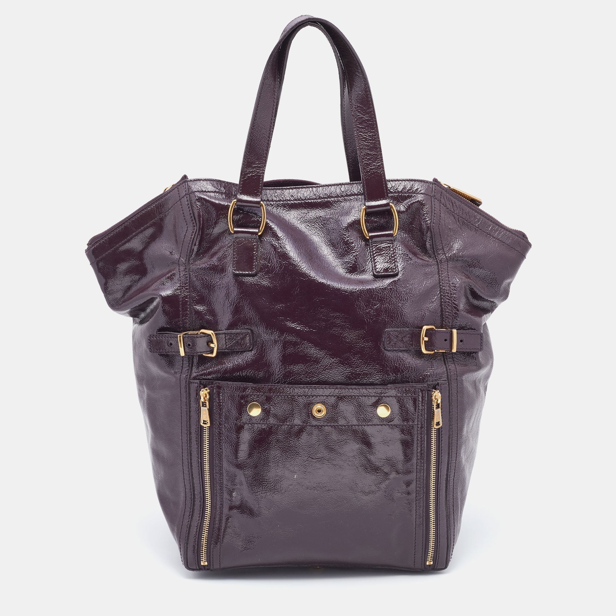 Saint Laurent Purple Leather Downtown Tote