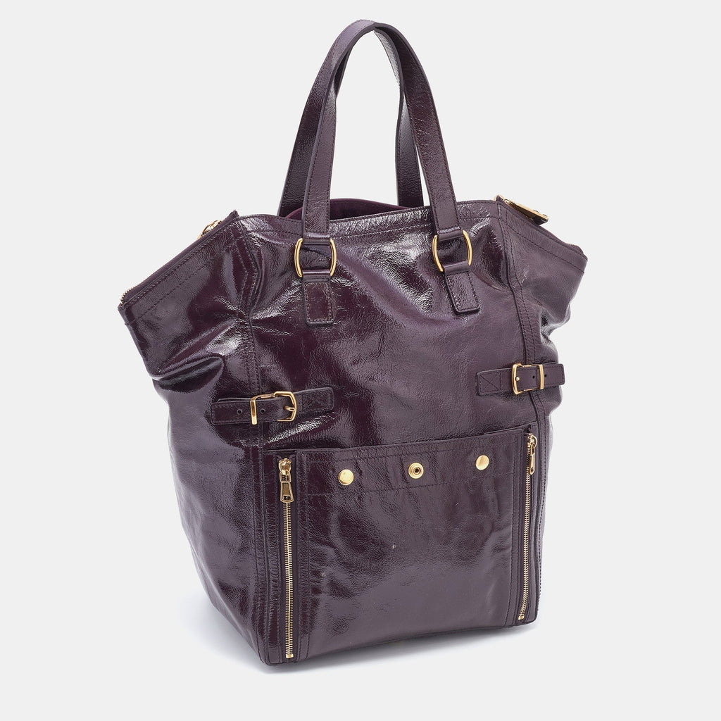 Saint Laurent Purple Leather Downtown Tote