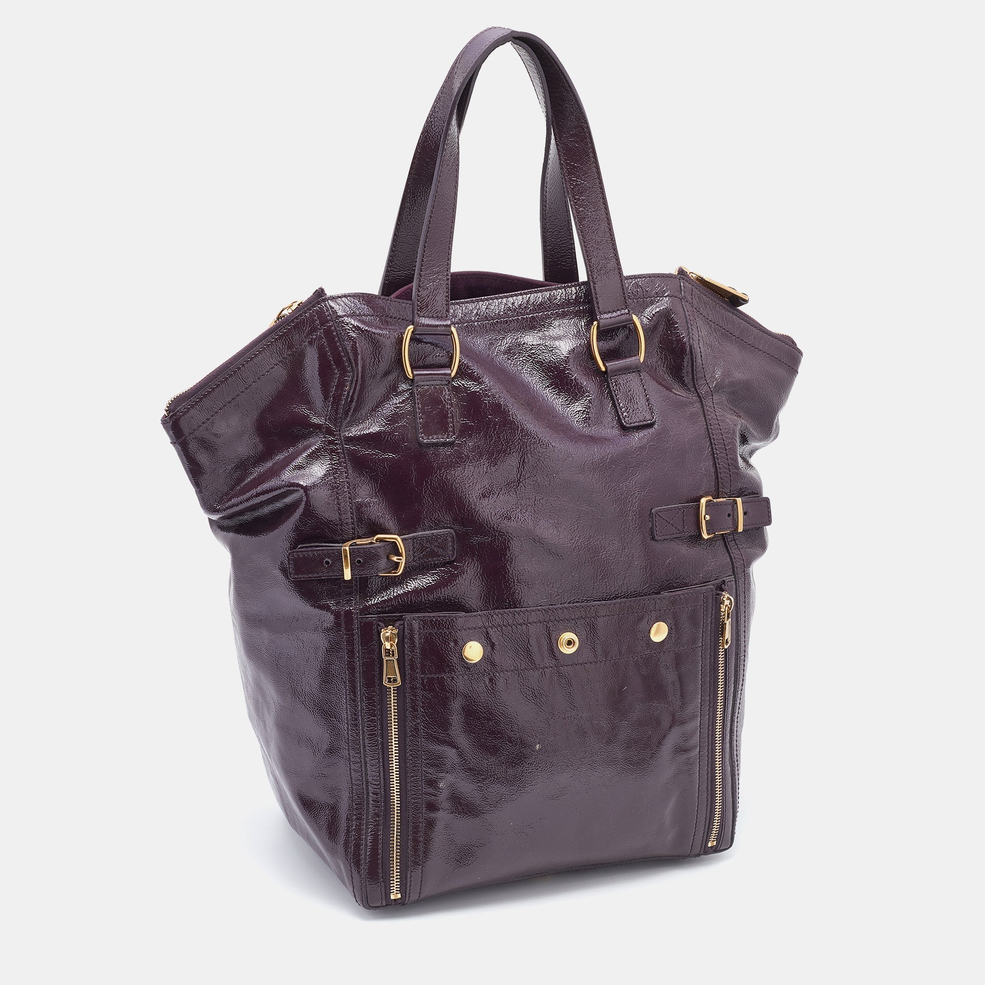 Saint Laurent Purple Leather Downtown Tote