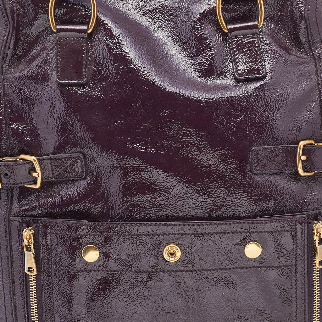 Saint Laurent Purple Leather Downtown Tote