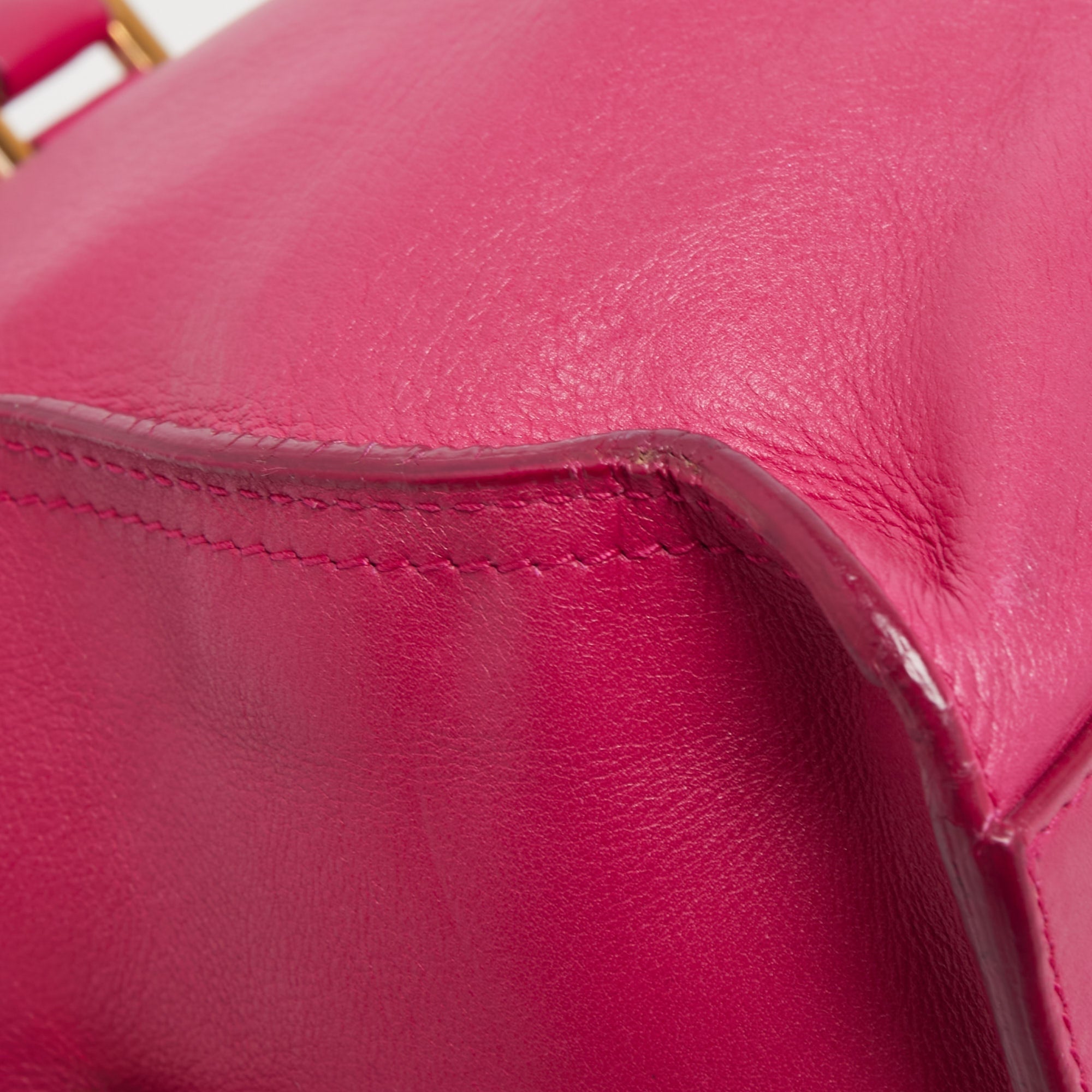 Saint Laurent Pink Grained Leather Small Cabas Chyc Tote