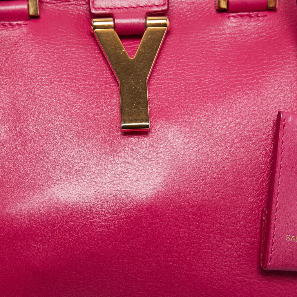 Saint Laurent Pink Grained Leather Small Cabas Chyc Tote