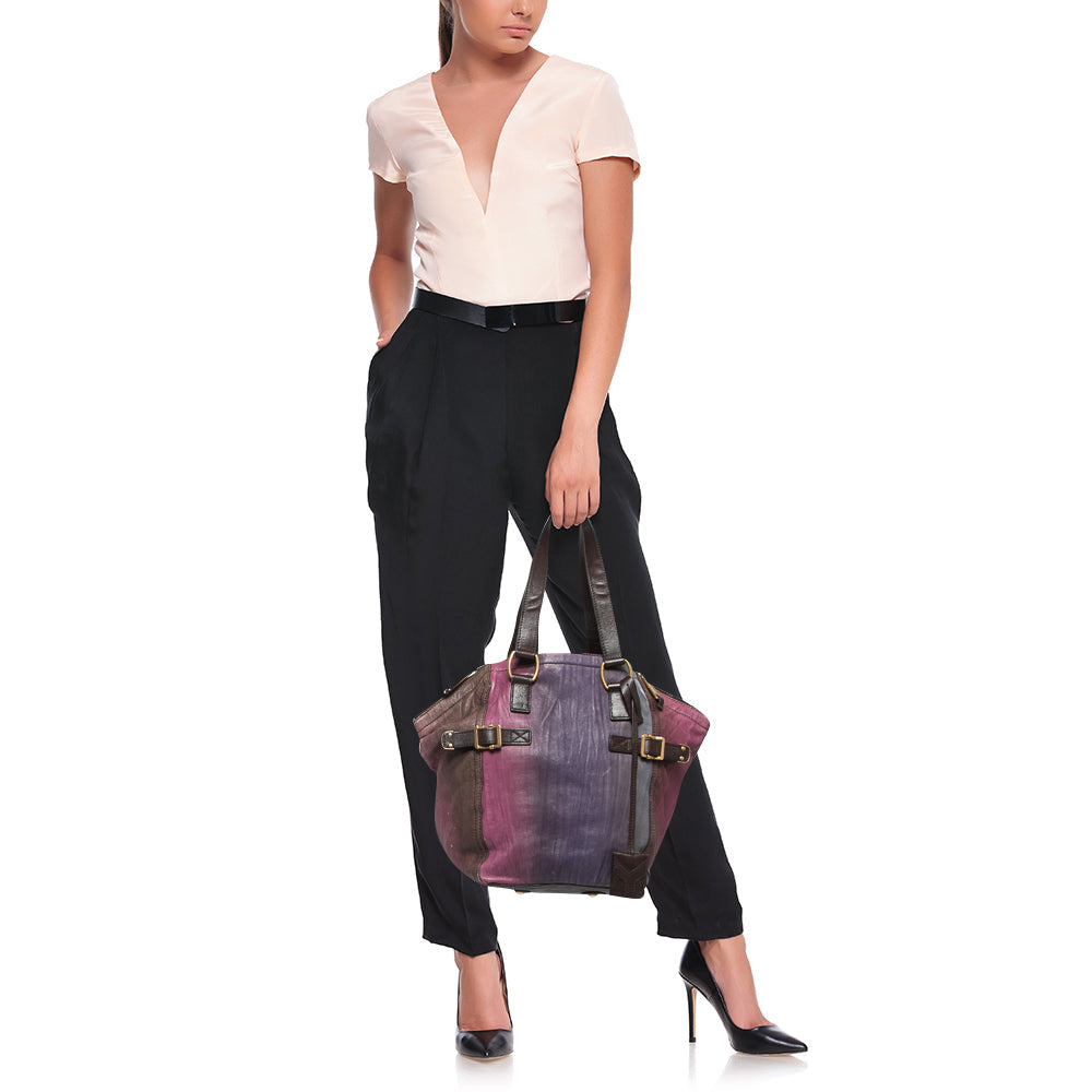 Saint Laurent Multicolor Leather Downtown Tote