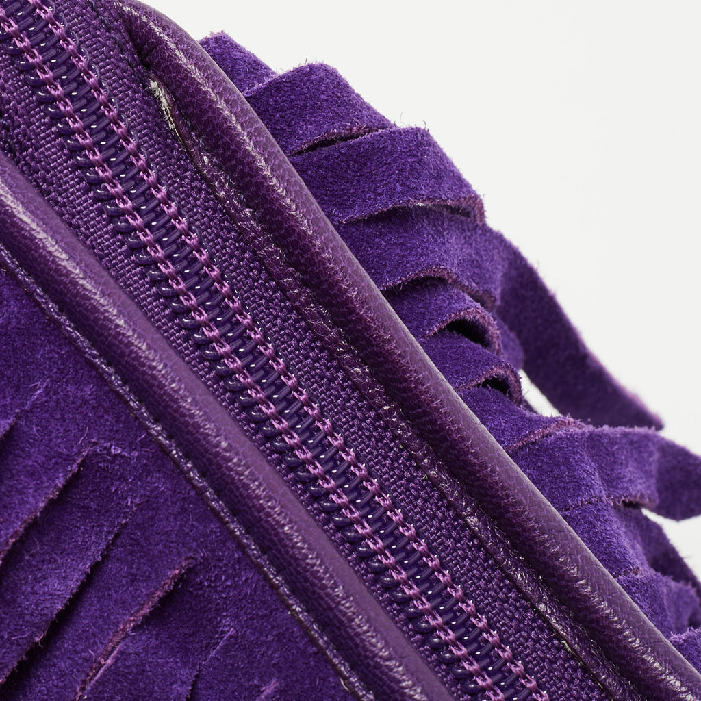 Saint Laurent Purple Fringed Suede And Leather Shoulder Bag
