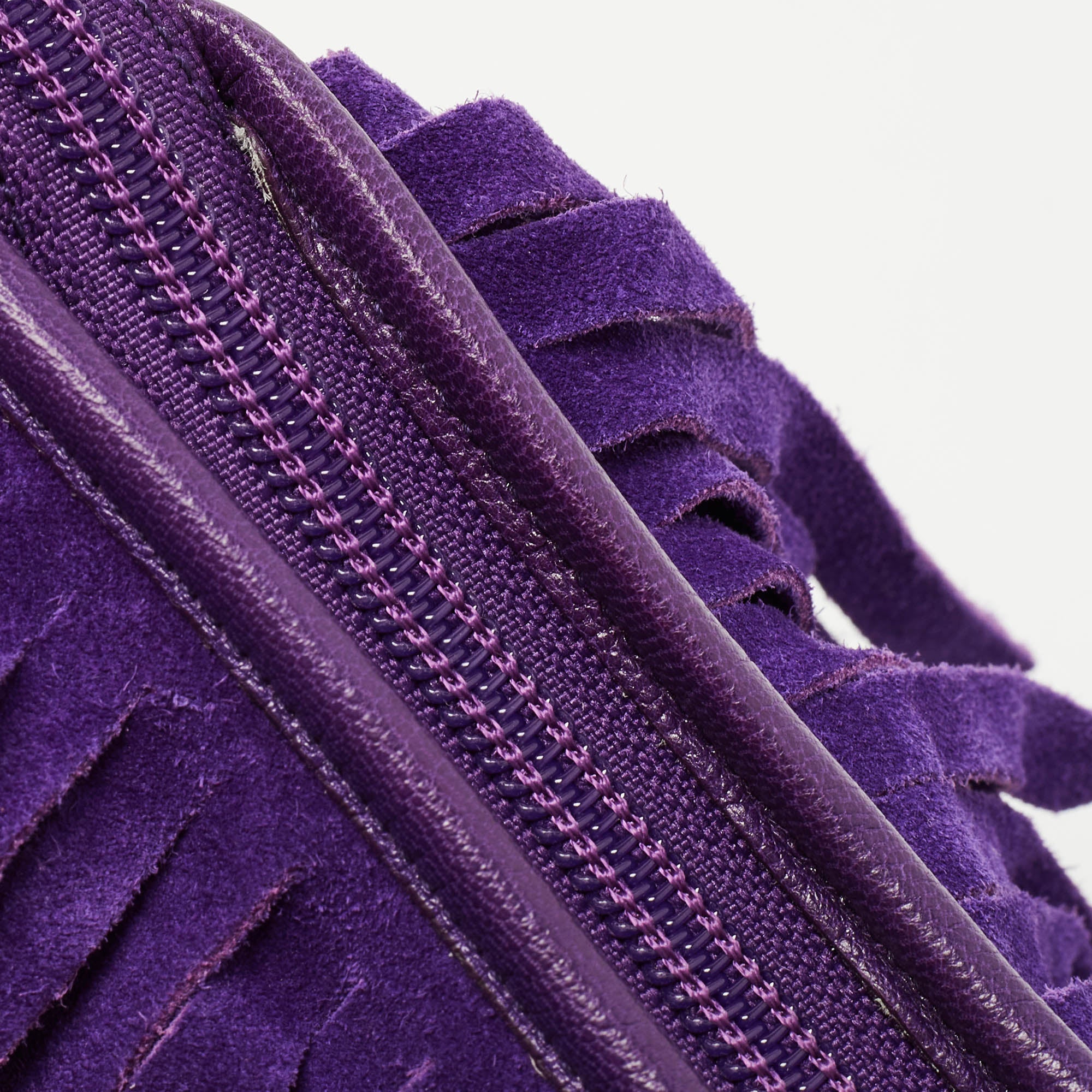 Saint Laurent Purple Fringed Suede And Leather Shoulder Bag