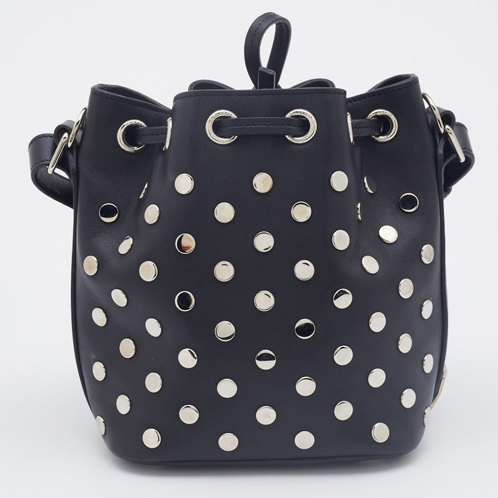 Saint Laurent Black Studded Leather Emmanuelle Bucket Bag