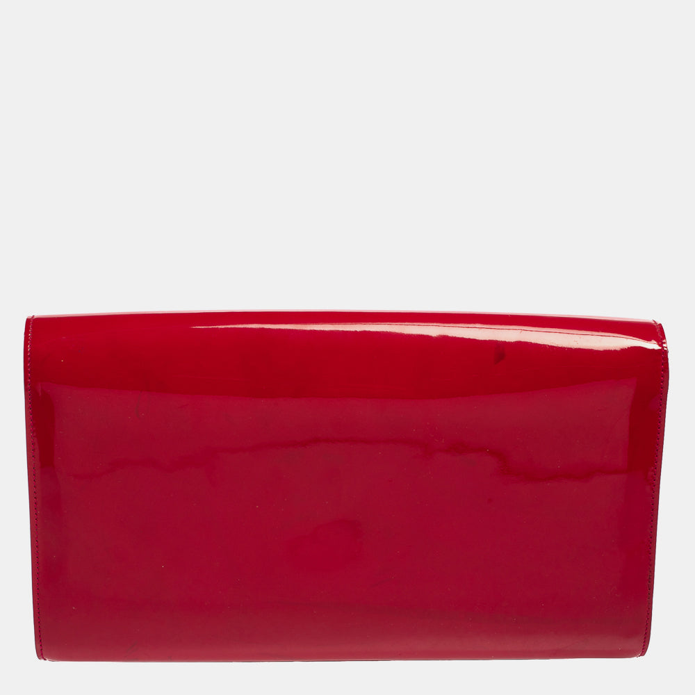 YVES SAINT LAURENT Pink Patent Leather Belle De Jour Flap Clutch