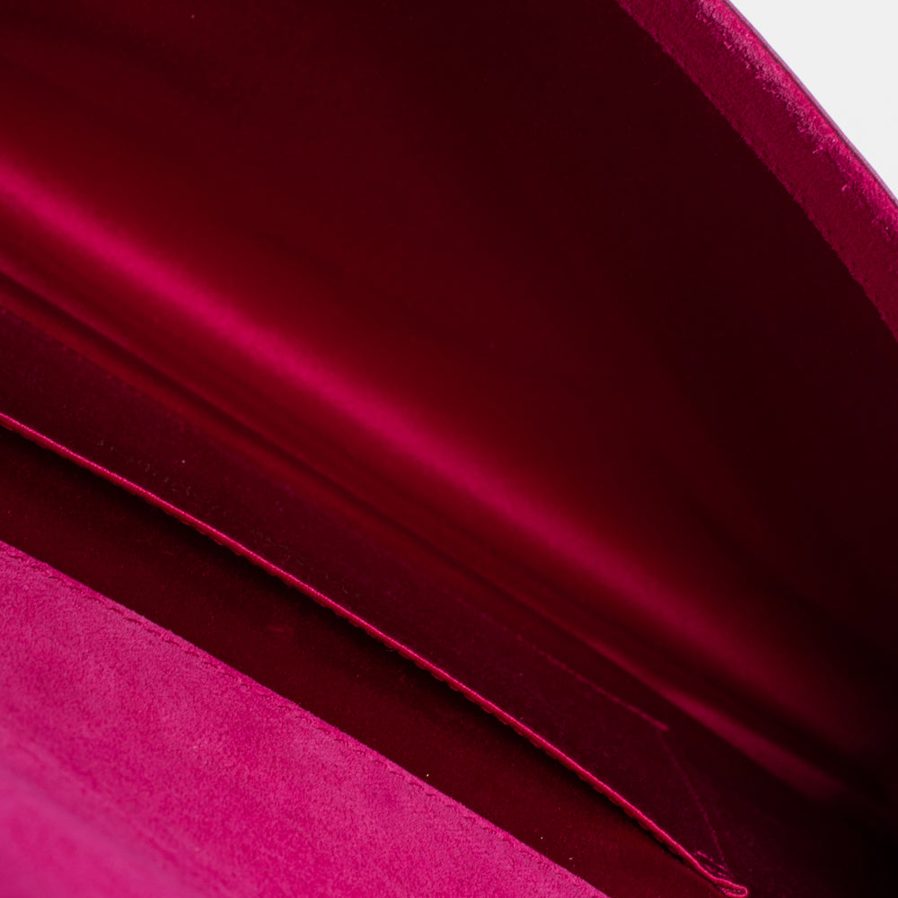 YVES SAINT LAURENT Pink Patent Leather Belle De Jour Flap Clutch