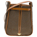 YVES SAINT LAURENT Brown/Tan Coated Canvas And Leather Vintage Shoulder Bag