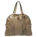 YVES SAINT LAURENT Green Leather Oversized Muse Bag