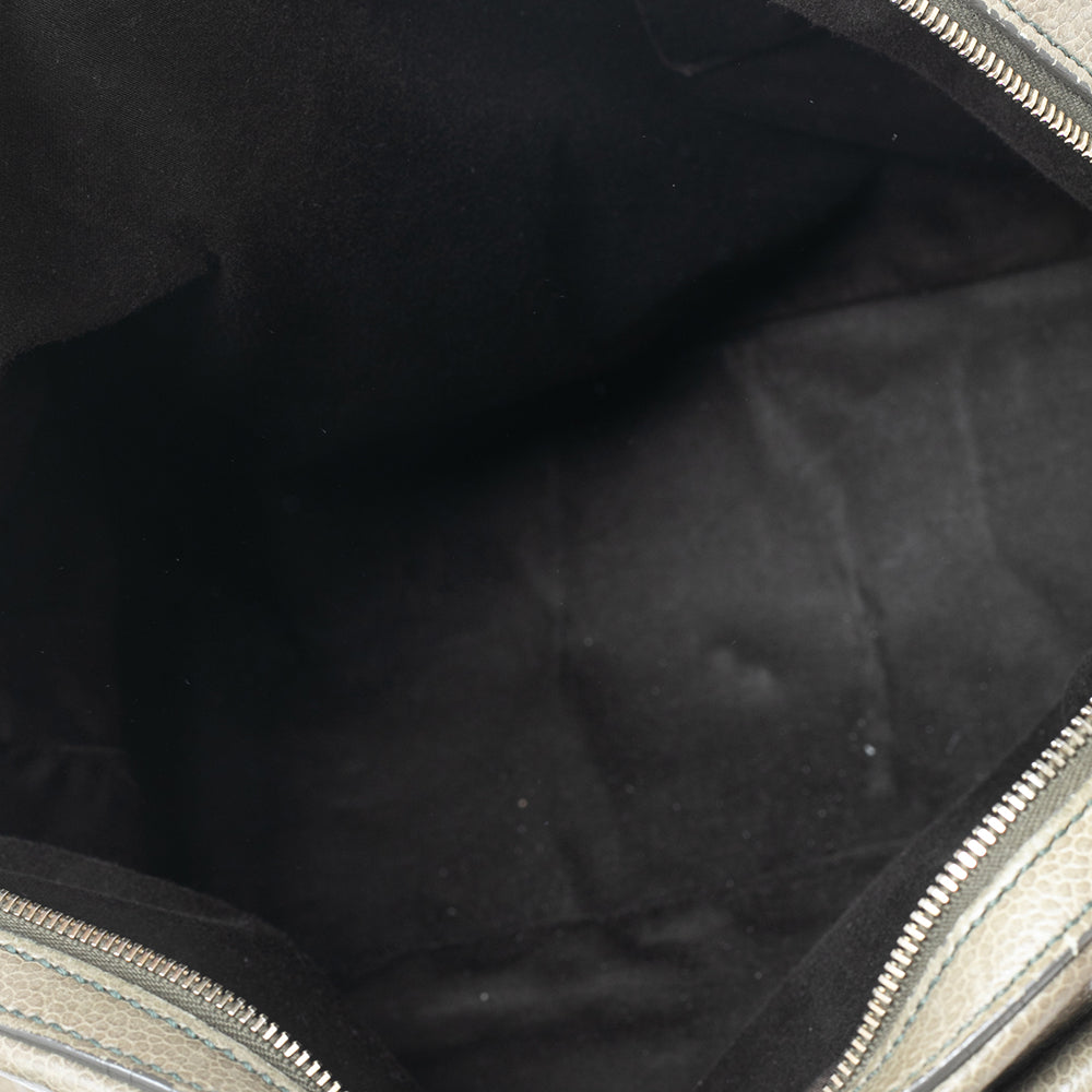 YVES SAINT LAURENT Green Leather Oversized Muse Bag