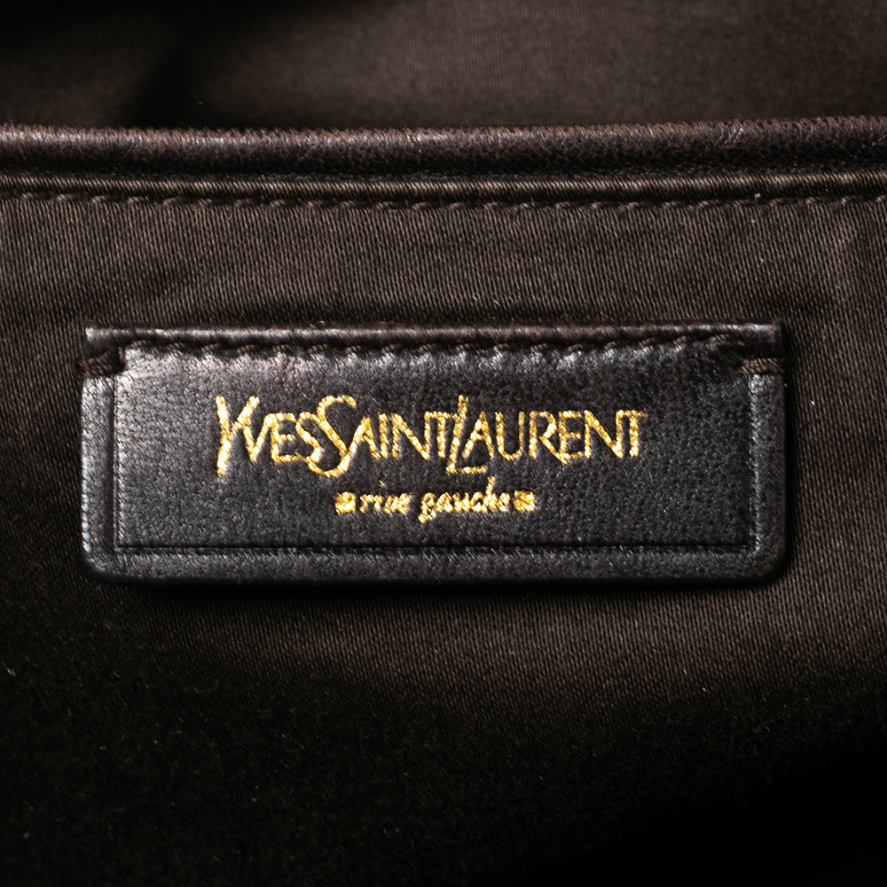 YVES SAINT LAURENT Green Leather Oversized Muse Bag
