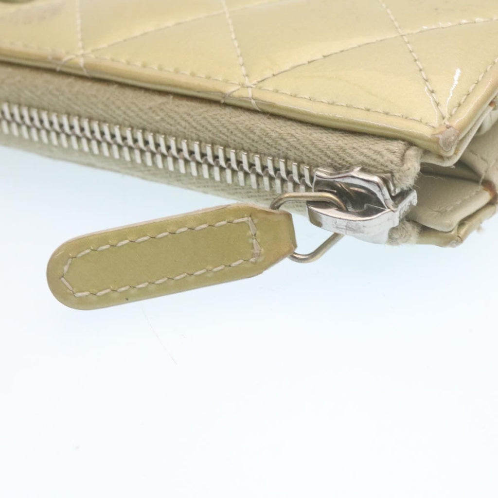 CHANEL Matelasse Long Wallet Enamel Gray CC  34534