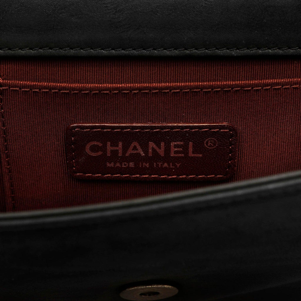 Chanel Black Resin & Ruthenium Medium Brick Bag