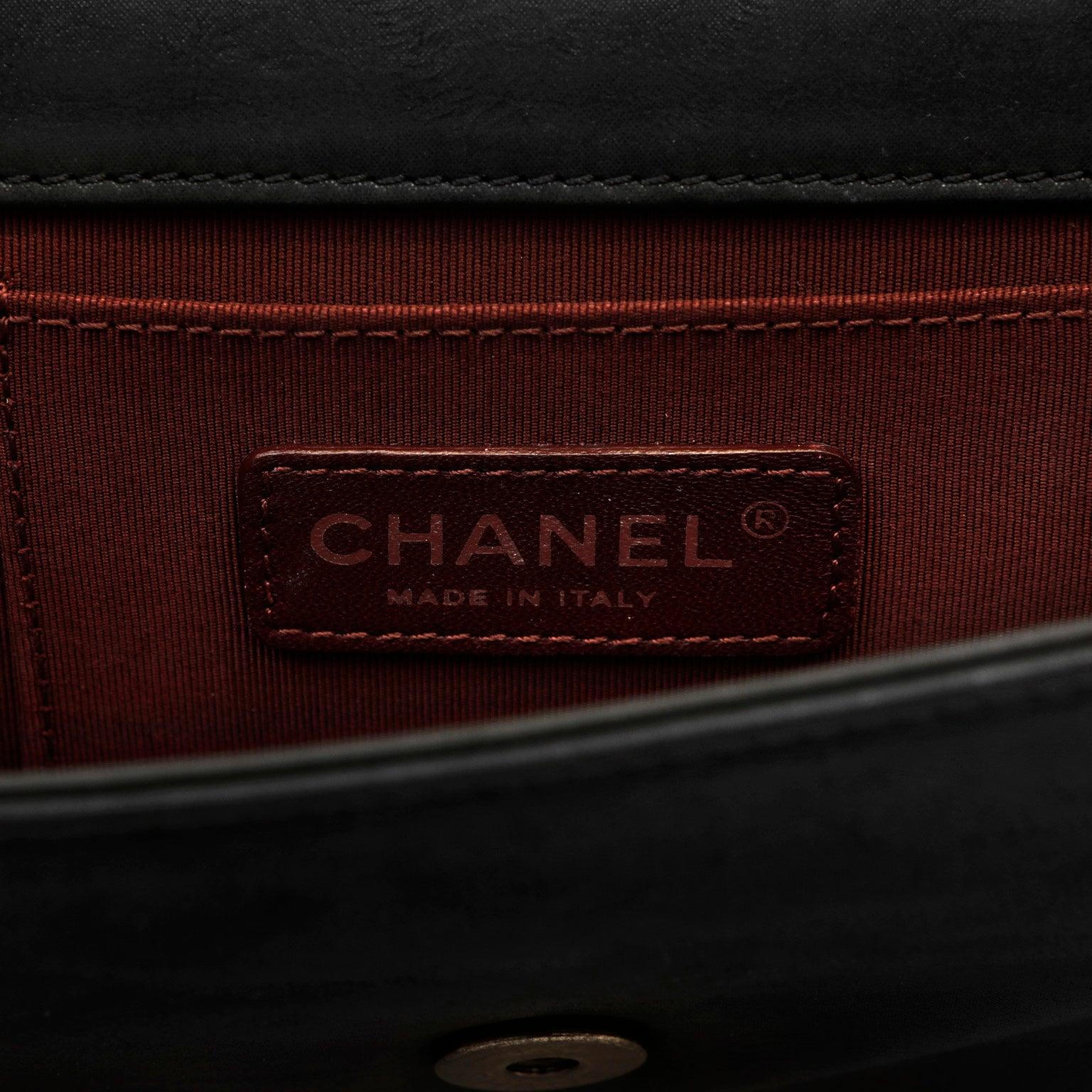 Chanel Black Resin & Ruthenium Medium Brick Bag