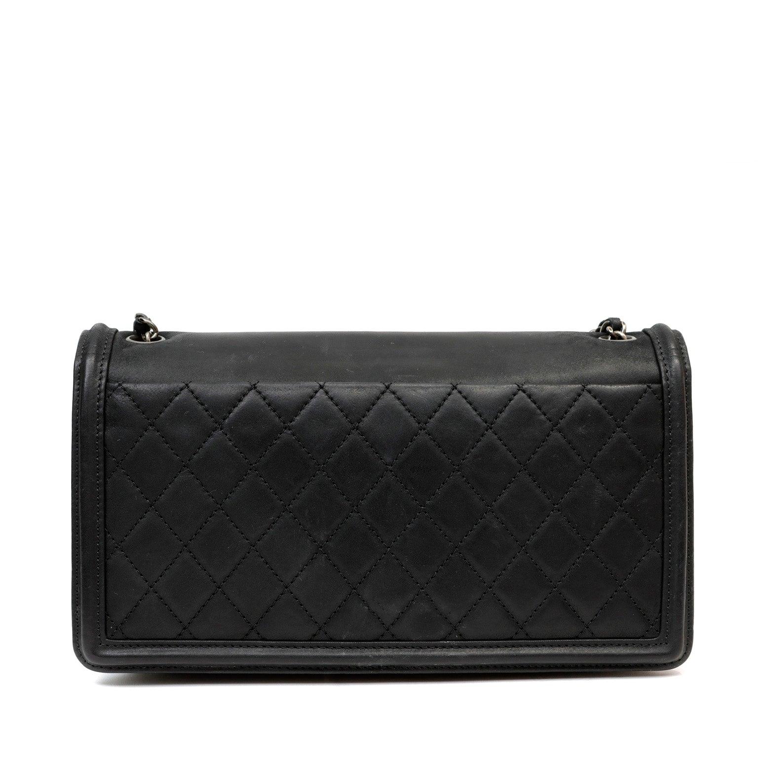 Chanel Black Resin & Ruthenium Medium Brick Bag
