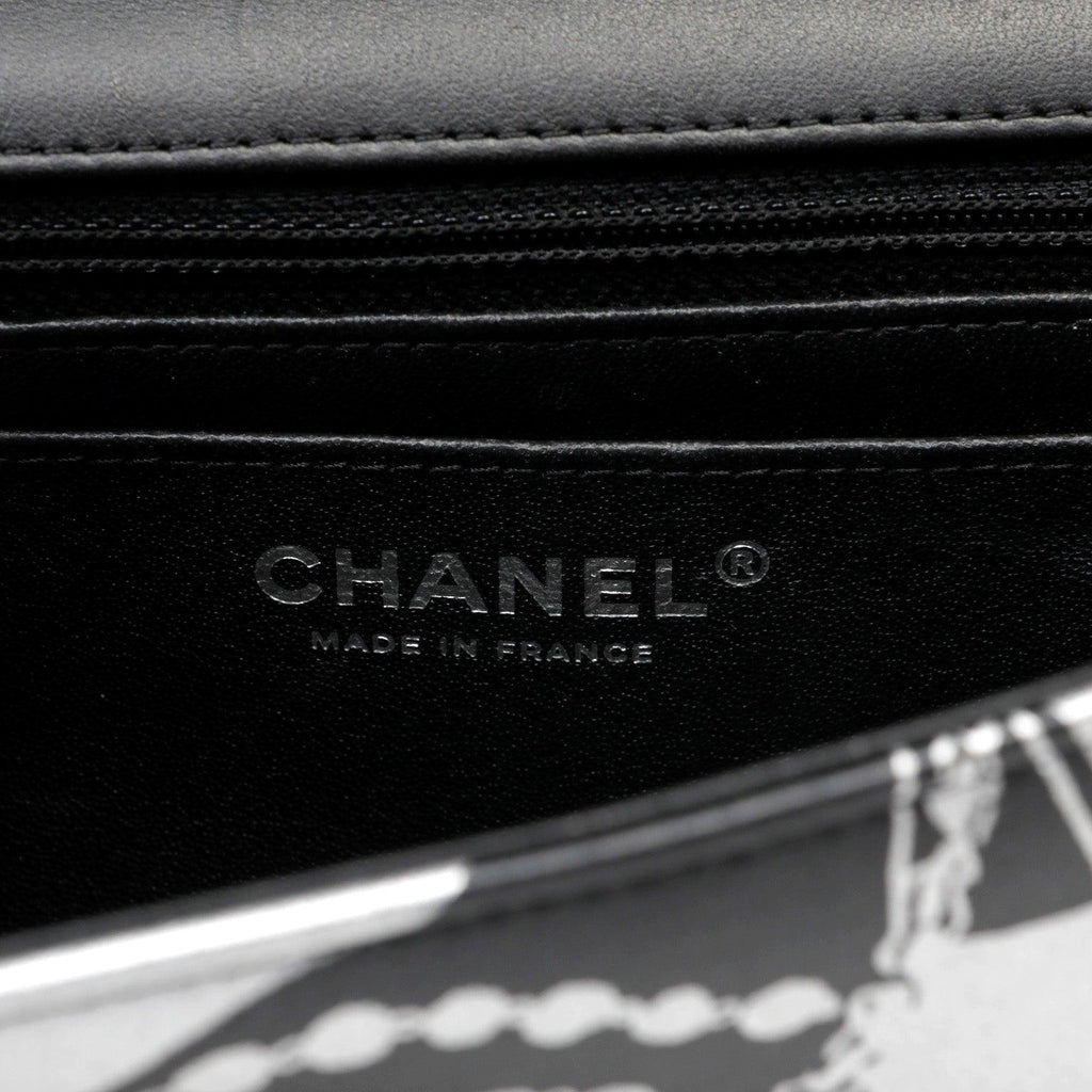Chanel Black and Silver Lambskin Limited Edition Mini Classic