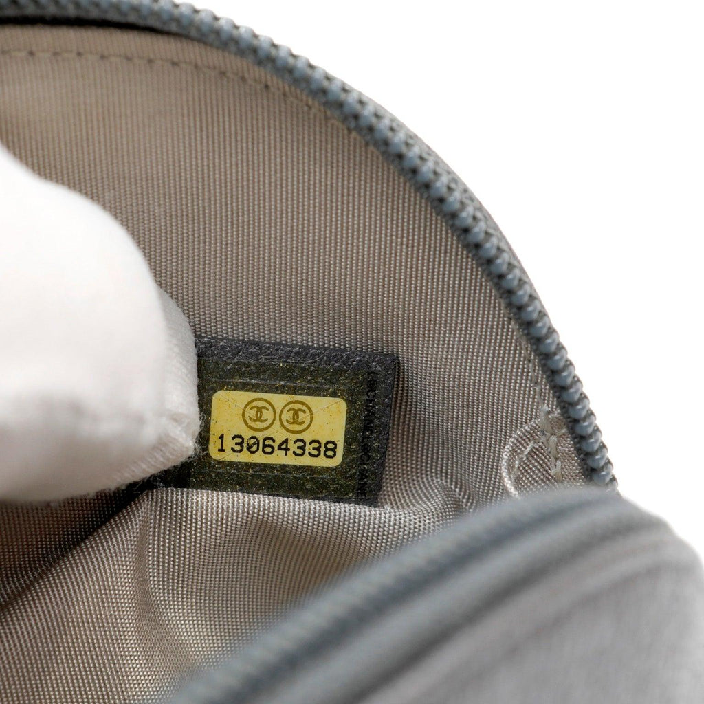Chanel Slate Grey Camellia Pouch