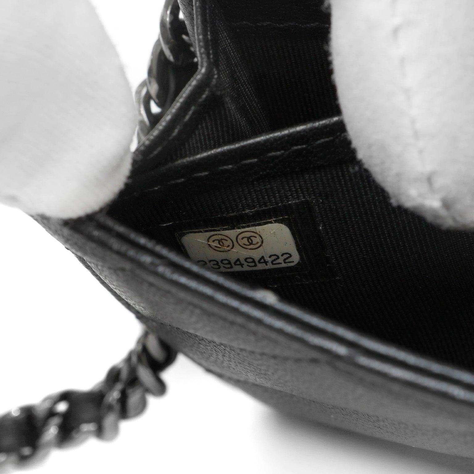 Chanel So Black Lambskin Chevron WOC